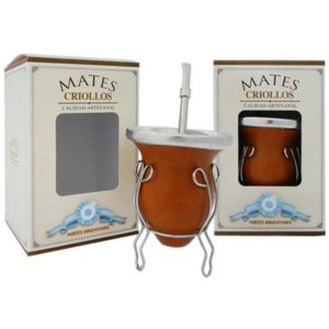 Mate De Calabaza Bocon Con Virola Bombilla Acero Inox Grabado CCaja