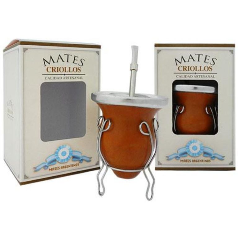 Mate De Calabaza Bocon Con Virola Bombilla Acero Inox Grabado CCaja