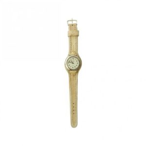 Reloj Con Malla De Cuero Crudo Hombre