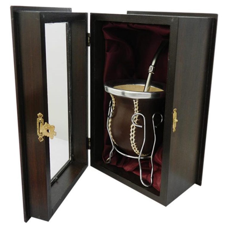 Mate De Vuelo De Calabaza Recubierto en Cuero MAT013 Bombilla Acero Inox BOM680 con Caja Fina - Imagen 2