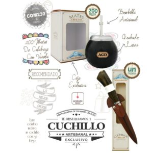 Combo 200 Mates Grabados CBombillaCaja  Un Cuchillo De Regalo