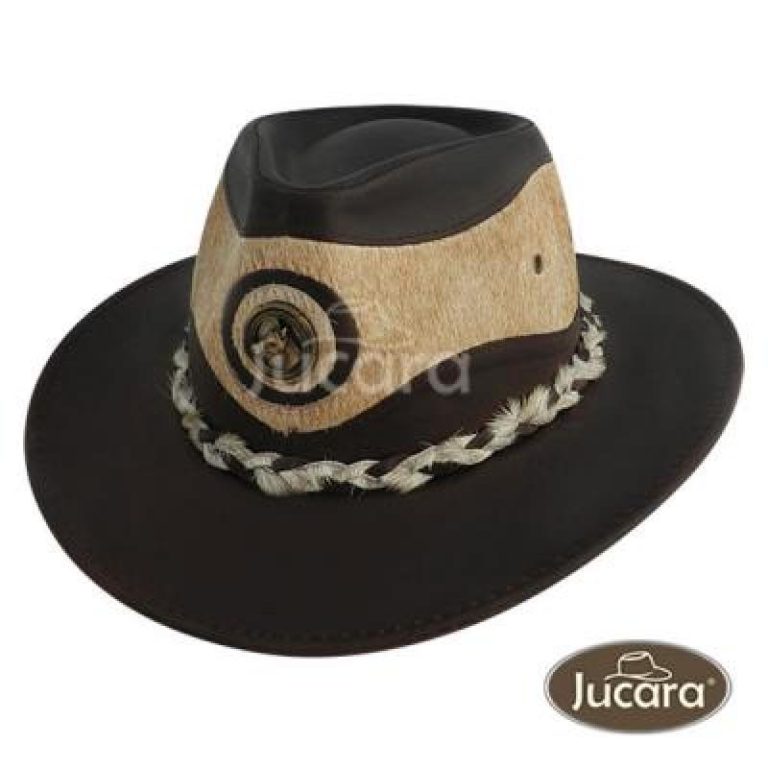 Sombrero Jucara Australiano De Cuero y Pelo