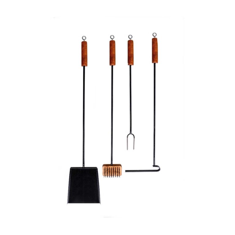 Juego Parrillero x 4 Piezas Con Cepillo