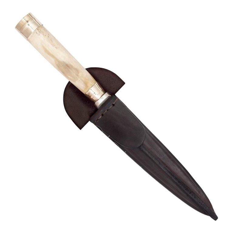 Cuchillo Hueso y Alpaca 20 Cm Acero Inox Vaina Vaqueta Cocida