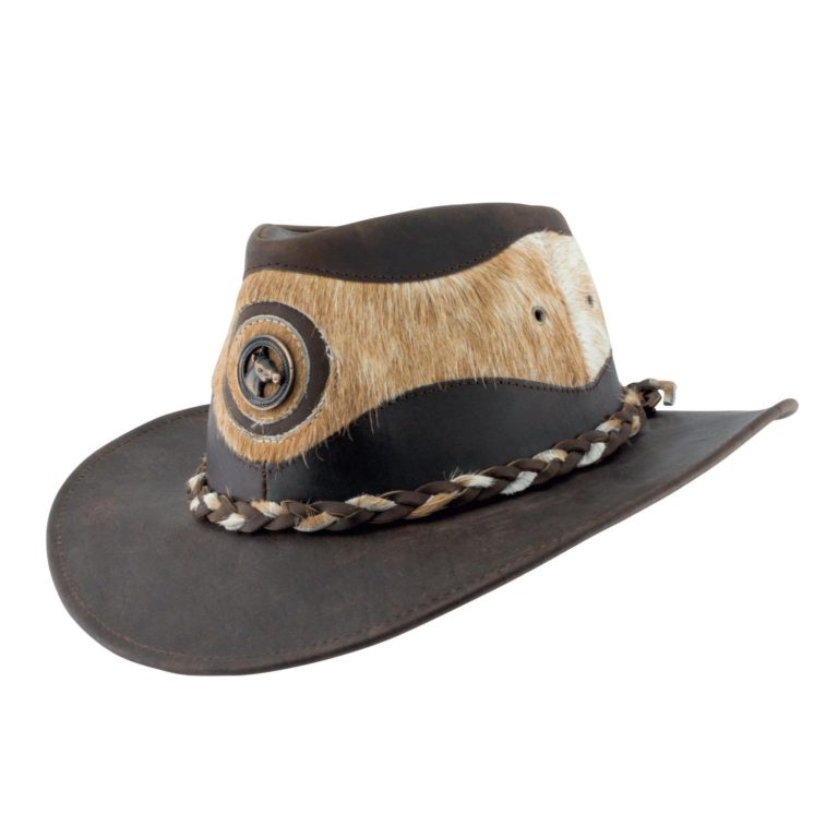 Sombrero Jucara Australiano De Cuero y Pelo - Imagen 3