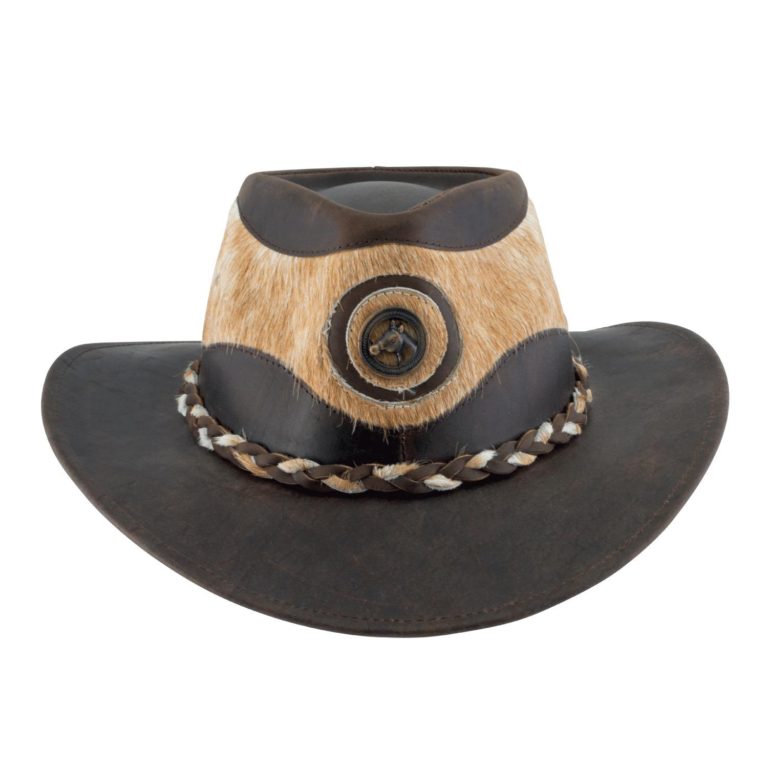 Sombrero Jucara Australiano De Cuero y Pelo - Imagen 2