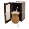 Mate De Vuelo De Calabaza Recubierto en Cuero (MAT013) Bombilla Acero Inox (BOM680) con Caja Fina