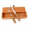 Juego De Cubiertos Individual Linea Fina Madera Con Alpaca Labrada Individual En Caja De Madera Cedro Lustrado, Estilo SOL DE MAYO