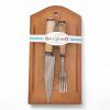 Kit De Tabla y Juego De Cuchillos Madera Gauchasado