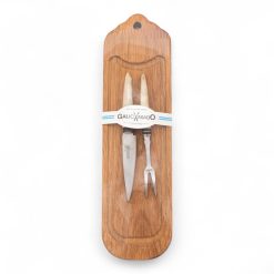 Kit De Tabla Picada Y Juego Cuchillo Tenedor 8 Cm Gauchasado