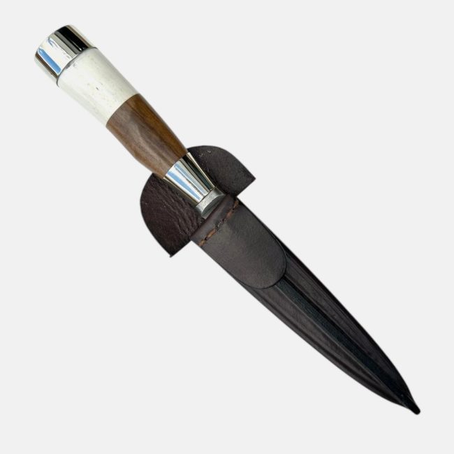 Cuchillo MaderaCiervoAlpaca 14 Cm Acero Inox Vaina Vaqueta Cosida - Imagen 3