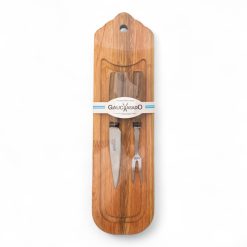 Kit De Tabla Picada Y Juego Cuchillo Tenedor 8 Cm Gauchasado