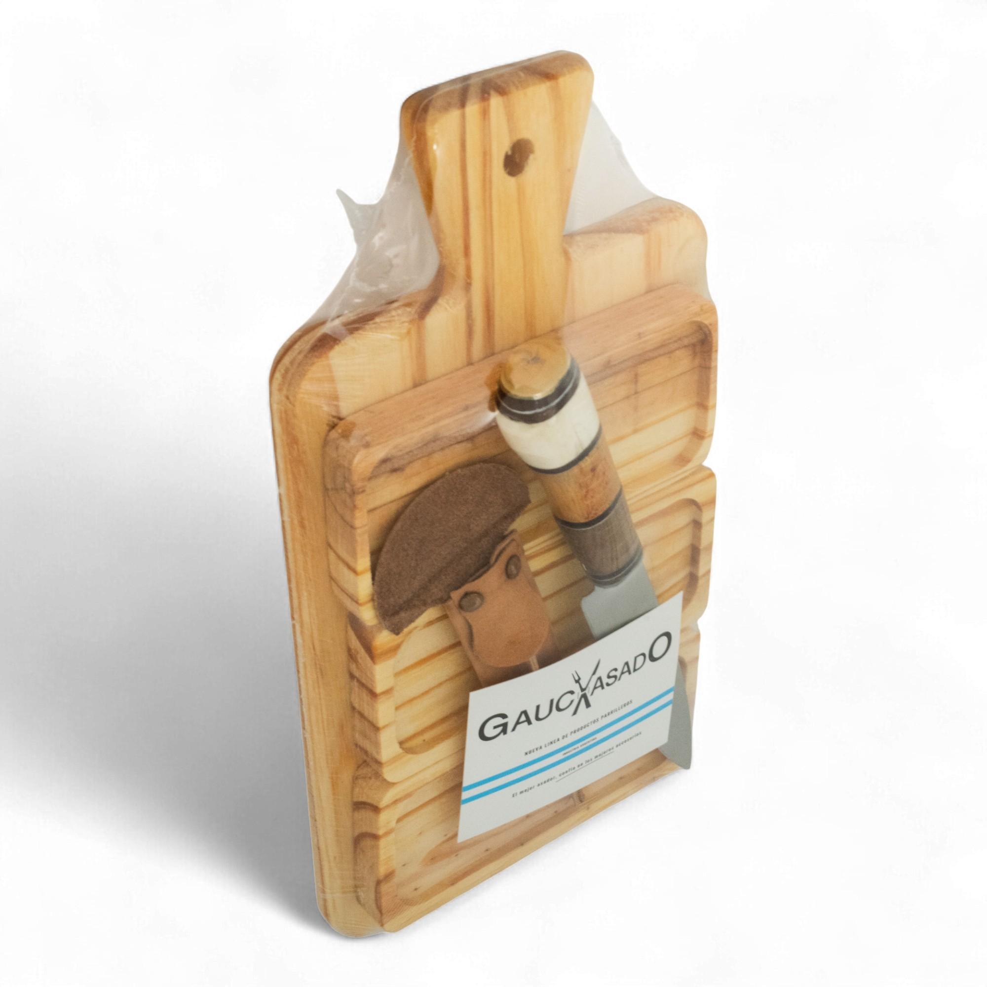 Kit de Tabla 3 cuencos y Cuchillo regional económico Gauchasado - Imagen 2