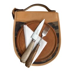 Juego de Pic-Nic Individual SCHMIEDEN con Estuche Camuflado con Cuero Premium