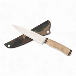 Cuchillo Inoxidable 14cm EL ESTRIBO con vaina estampada y Cabo de madera en Blister