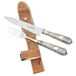 Alternative view of Juego De Cubierto Individual Fino Cuchillo Y Tenedor Alpaca Galloneada SCHMIEDEN
