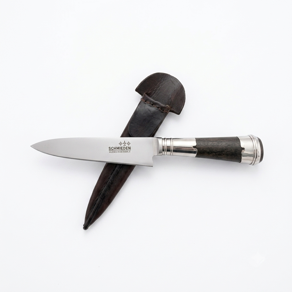 Cuchillo Madera y Alpaca 14 Cm Acero Inox Vaina Vaqueta Cocida - Imagen 3