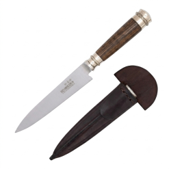 Cuchillo Madera y Alpaca 14 Cm Acero Inox Vaina Vaqueta Cocida - Imagen 2