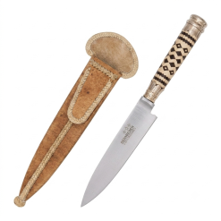Alternative view of Cuchillo Trenzado Fino Premium 14Cm Acero Inox Vaina Cuero Crudo Fino
