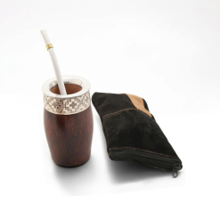 Set De Mates Bombilla Y Yerbera De Cuero - Imagen 3