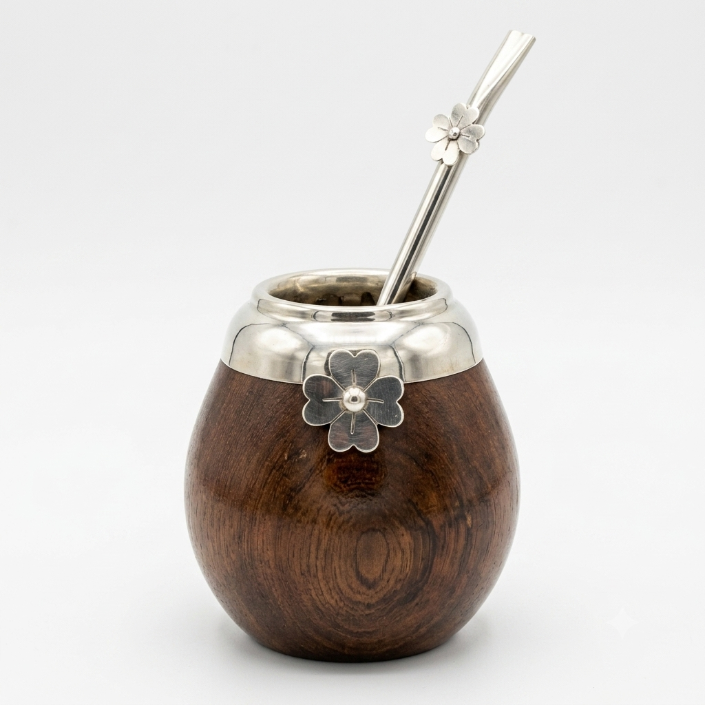 Mate de Madera Virola de Alpaca - Imagen 2