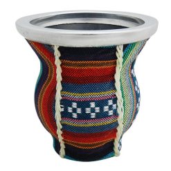 Mate De Vidrio Copita Forrado En Aguayo - Imagen 3