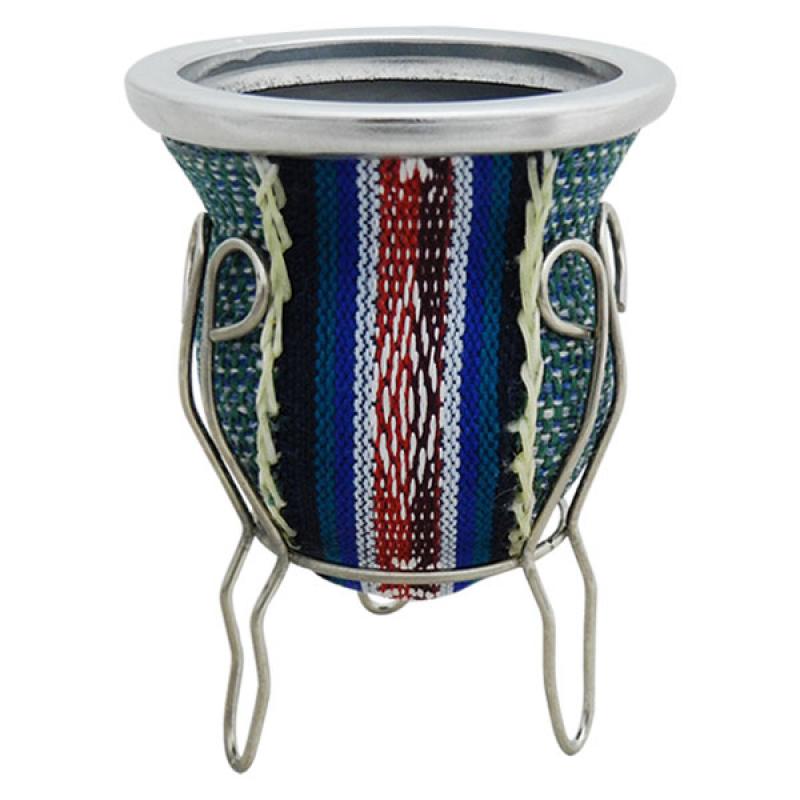Mate De Vidrio Forrado Con Arpillera y Guarda pampa Con Posa De Metal - Imagen 5