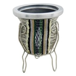 Mate De Vidrio Forrado Con Arpillera y Guarda pampa Con Posa De Metal - Imagen 7