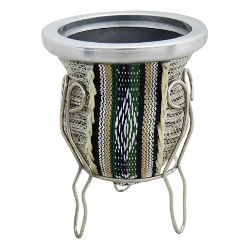 Mate De Vidrio Forrado Con Arpillera y Guarda pampa Con Posa De Metal - Imagen 7