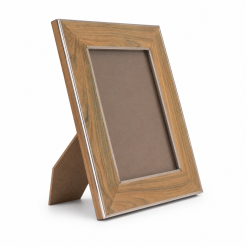 Porta Retrato en Madera y Alpaca