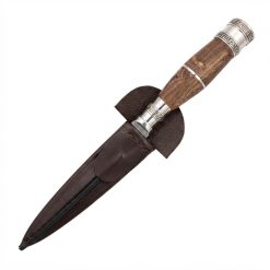Cuchillo Madera y Alpaca 14Cm Acero Inox Vaina Vaqueta Cocida
