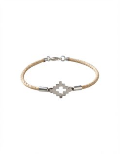 Pulsera De Cuero Crudo Trenzado Con Dije