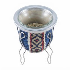 Alternative view of Mate De Vidrio Forrado Con Arpillera y Guarda pampa Con Posa De Metal