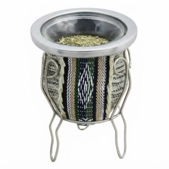 Mate De Vidrio Forrado Con Arpillera y Guarda pampa Con Posa De Metal - Imagen 8