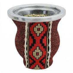 Mate De Vidrio Copita Forrado En Arpillera Y Guarda pampa - Imagen 3