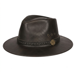 Sombrero Jucara Australiano En Cuero - Imagen 4