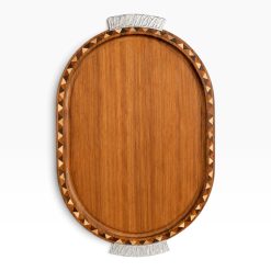 Tabla OVALADA Taraceada con manijas de Alpaca