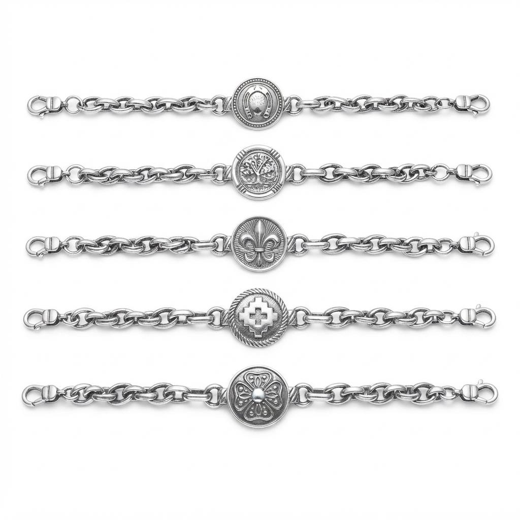 Pulsera De Alpaca Trenzada Con Dije - Imagen 3