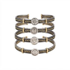 Pulsera Triple Alambre Alpaca con Dije - Imagen 3
