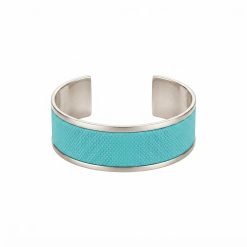Pulsera Angosta Fina De Alpaca y Cuero - Imagen 2