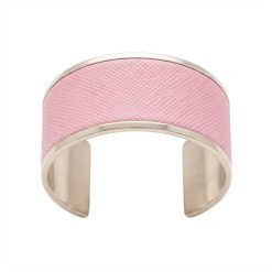 Pulsera Ancha Fina De Alpaca y Cuero - Imagen 2
