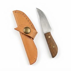 Cuchillo Llavero Madera 5 Cm Acero Inox Vaina Vaqueta - Imagen 2