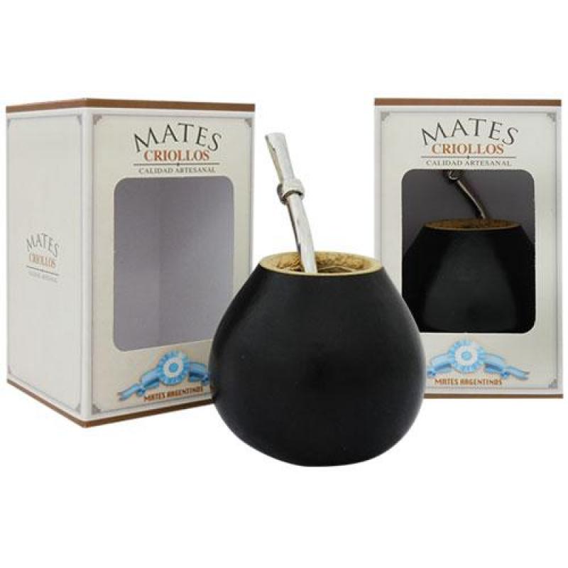 Mate Porito De Calabaza Con BomBilla Gradadon Con Caja - Imagen 3