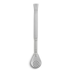 Bombilla Pico De Loro Curva Larga Acero Inoxidable Estilo Porongo Desarmable 18 cm
