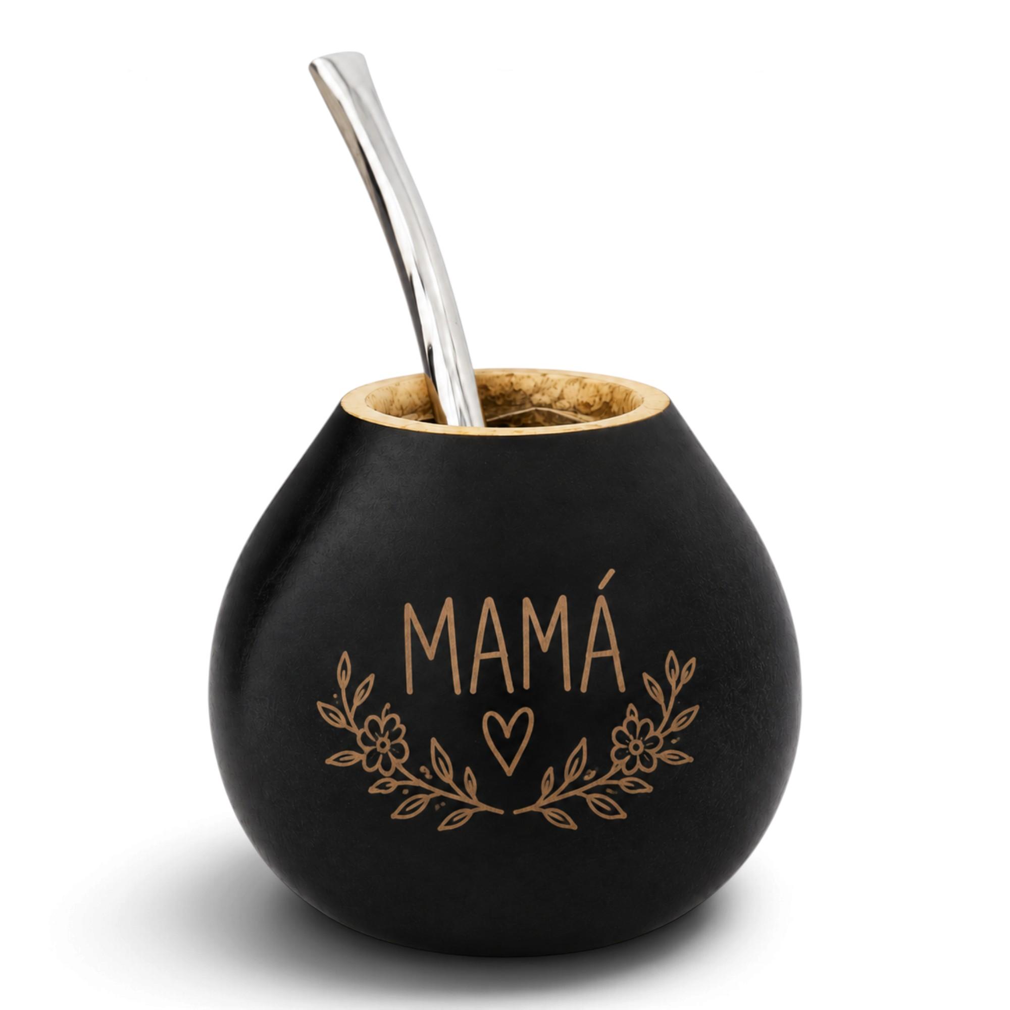 Mate Porito De Calabaza Con BomBilla Gradadon Con Caja - Imagen 2