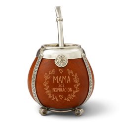 Alternative view of Mate De Calabaza Virola, Dije y Alambre Alpaca Grabado Con Caja