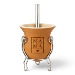 Alternative view of Mate De Calabaza Bocon Sin Virola Bombilla Acero Plana Grabado C/Caja