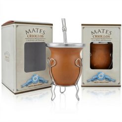 Alternative view of Mate De Calabaza Forrado Vaqueta Bombilla Acero Inox Plana Grabado C/Caja