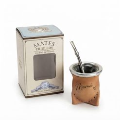 Mate De Vidrio Vaqueta Bombilla Niquela Grabado C/Caja - Imagen 4