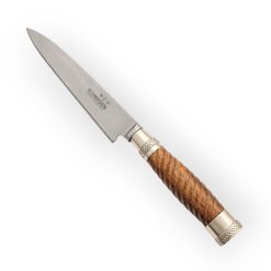 Cuchillo Madera Galloneada 14Cm Acero Inox Vaina Vaqueta  Cocida - Imagen 3
